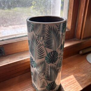 Modern Shoreline Green Leaves Ceramic Vase